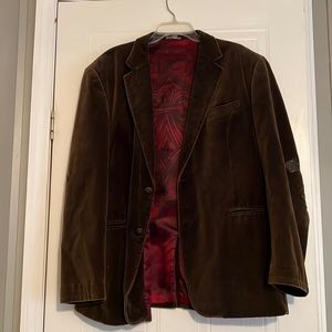 Brown suede with leather cross detailing AFFLICTION coat